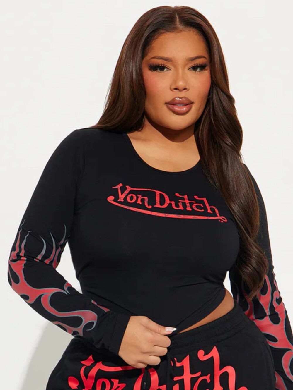 Von Dutch Long Sleeve Flame Tee